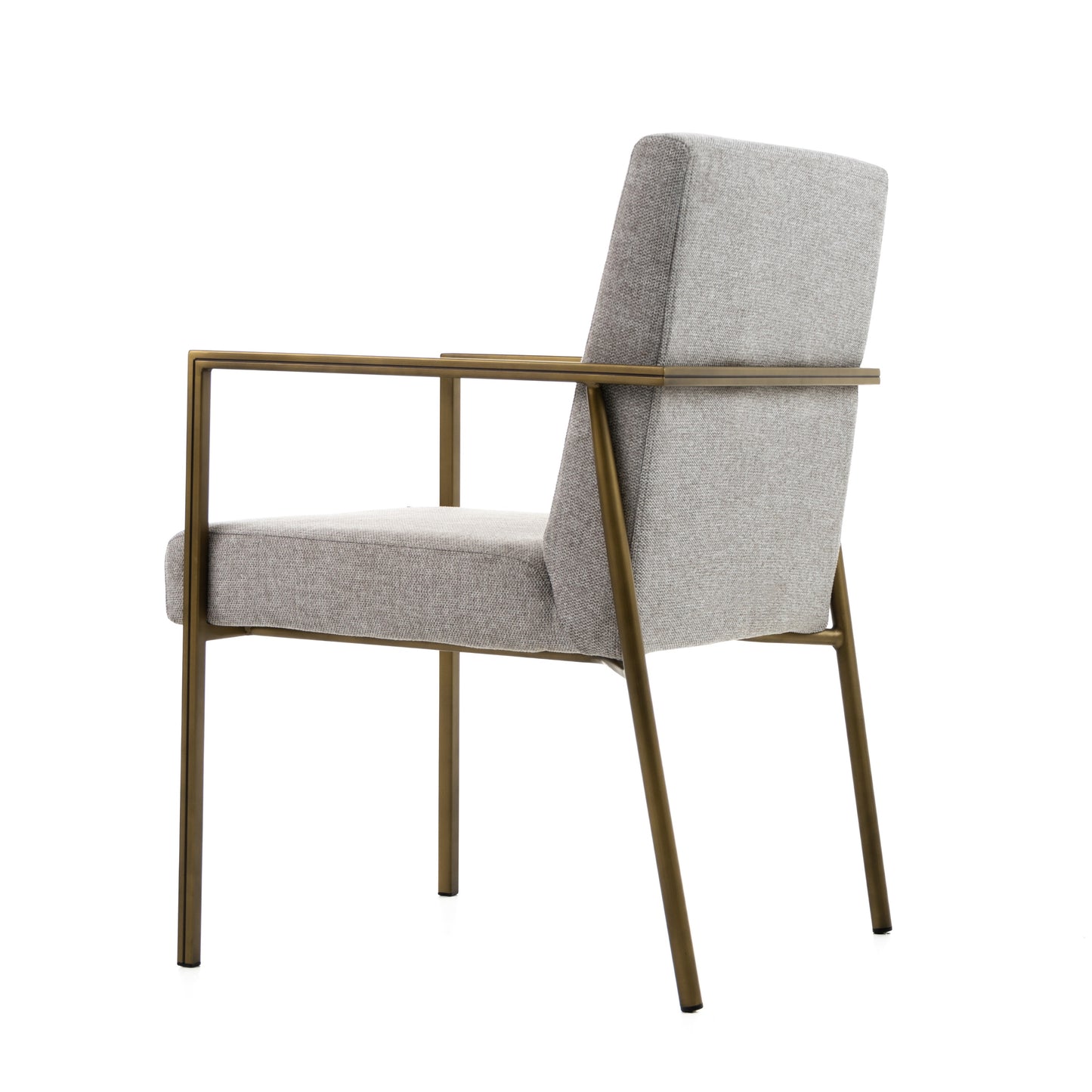 Modrest Burnham Modern Light Grey and Brass Arm Dining Chair