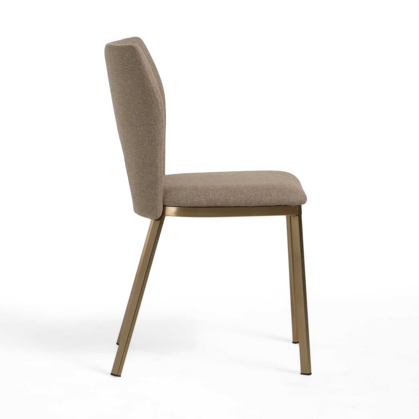 Modrest Burton Modern Beige and Brass Dining Chair Set of 2
