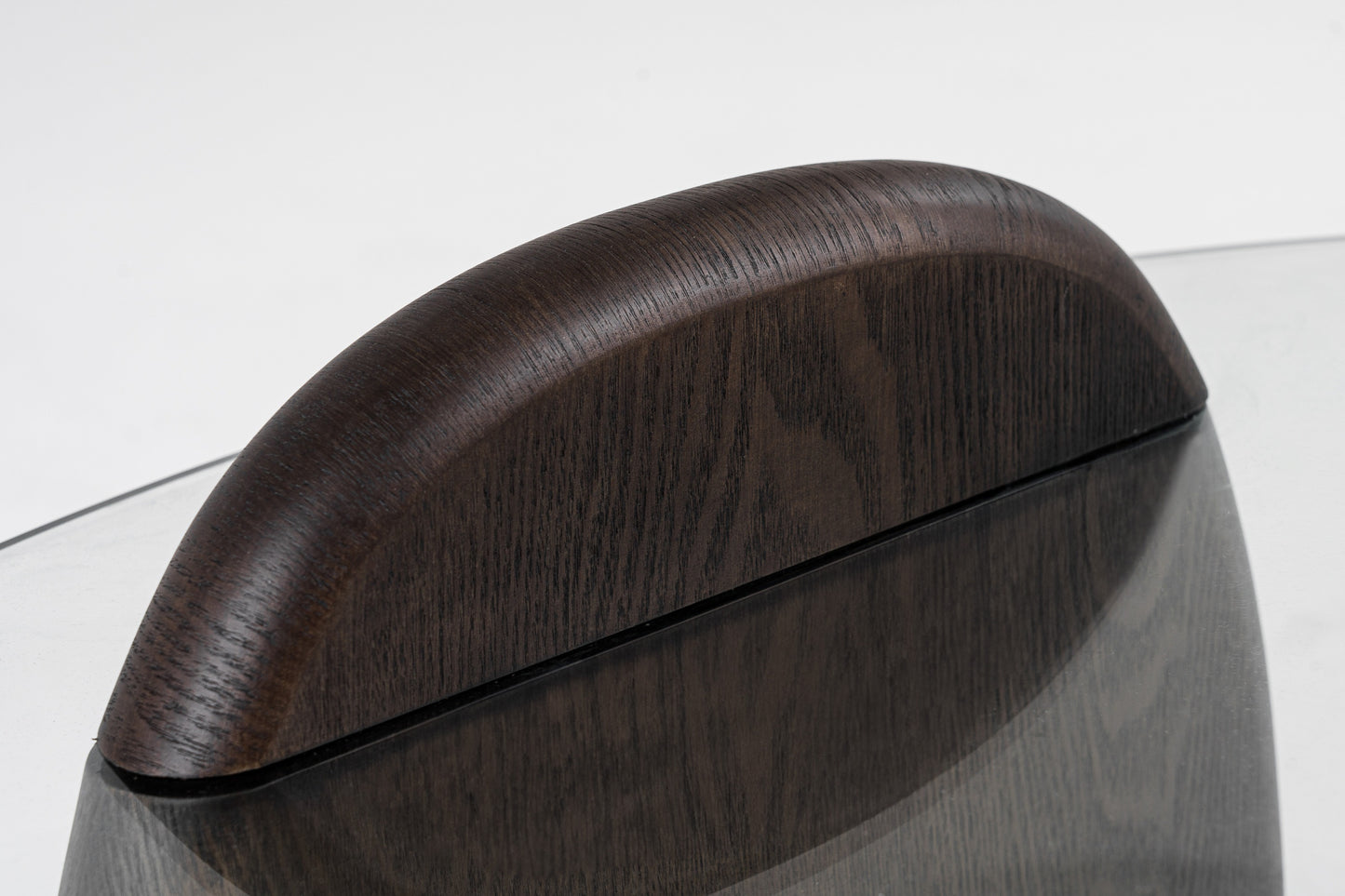 Modrest Buxton Mid-Century Modern Glass Dark Walnut Coffee Table