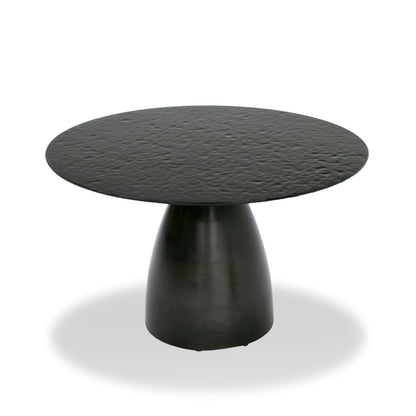 Modrest Calexico Contemporary Black Wave Glass Round Dining Table