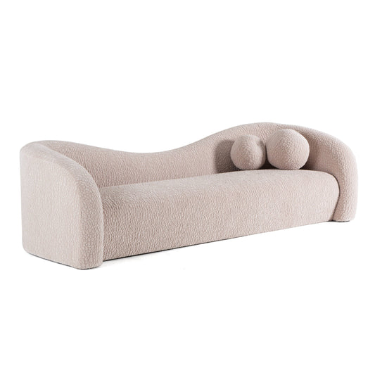 Divani Casa Calico Contemporary Beige Fabric 3-Seat Sofa