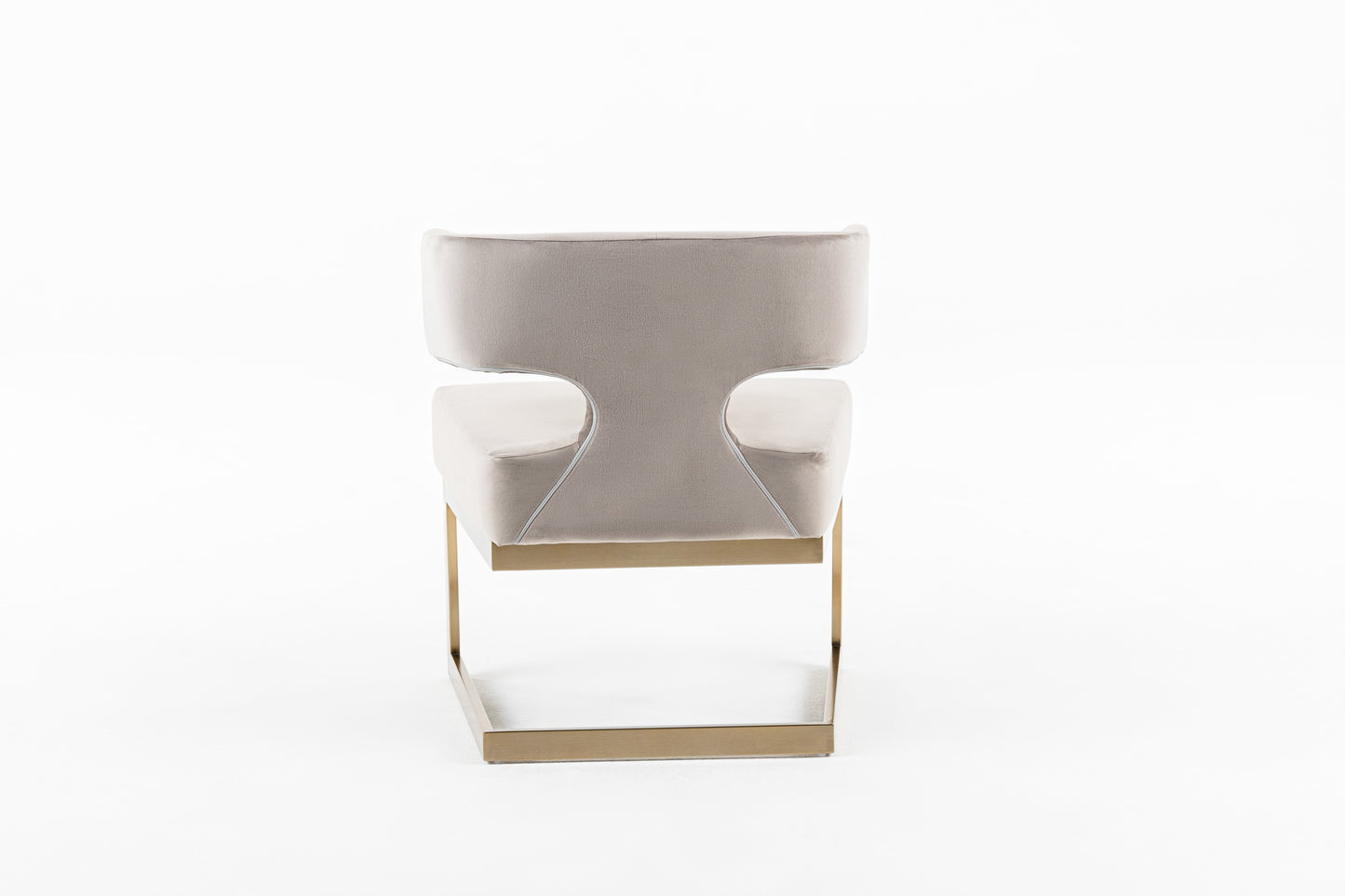 Modrest Calvo Modern Off-White Velvet and Brass Dining Chair