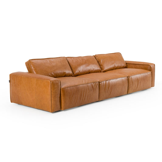 Divani Casa Cambria Modern Cognac Leather Sofa