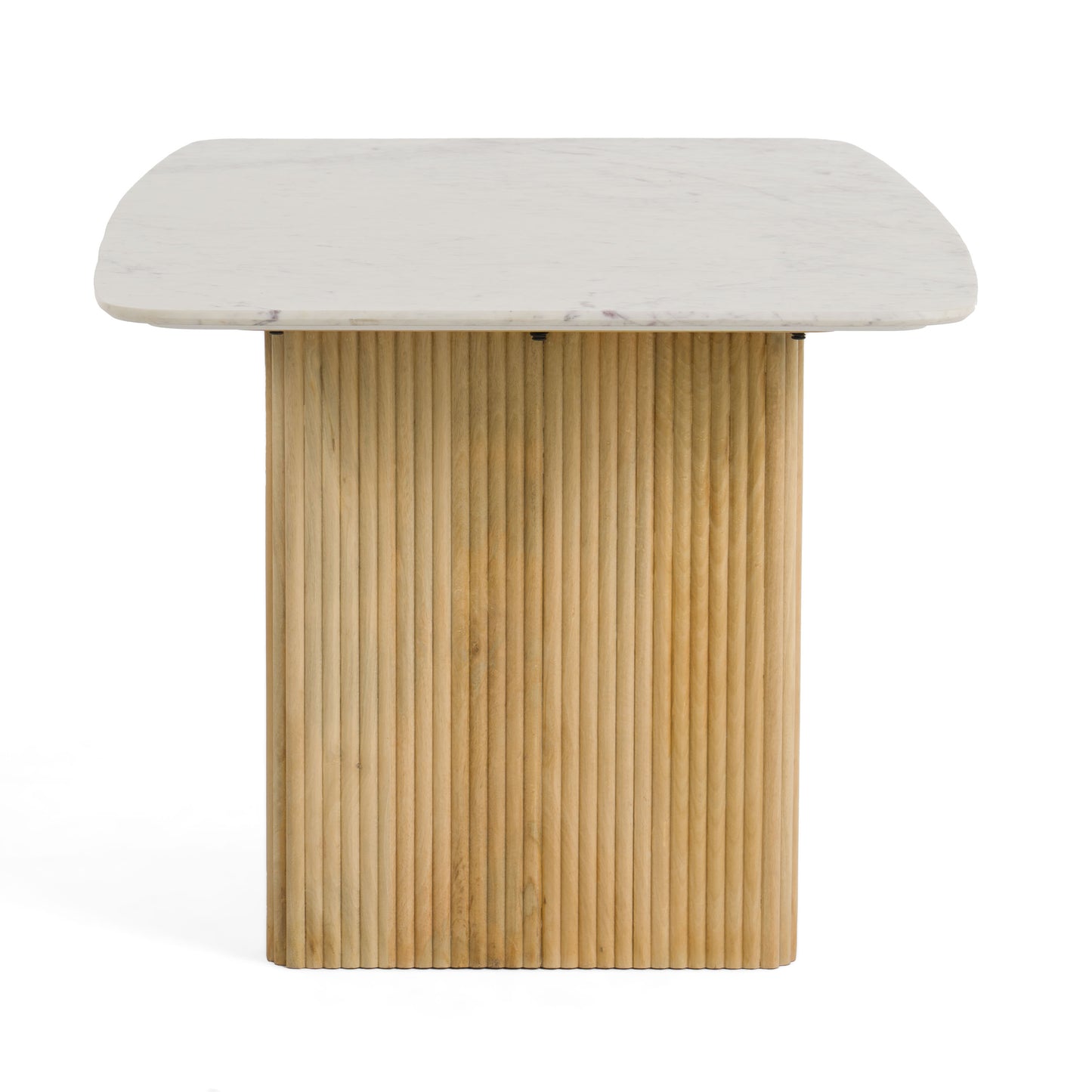 Modrest Cambridge White Marble and Mango Rectangular Dining Table