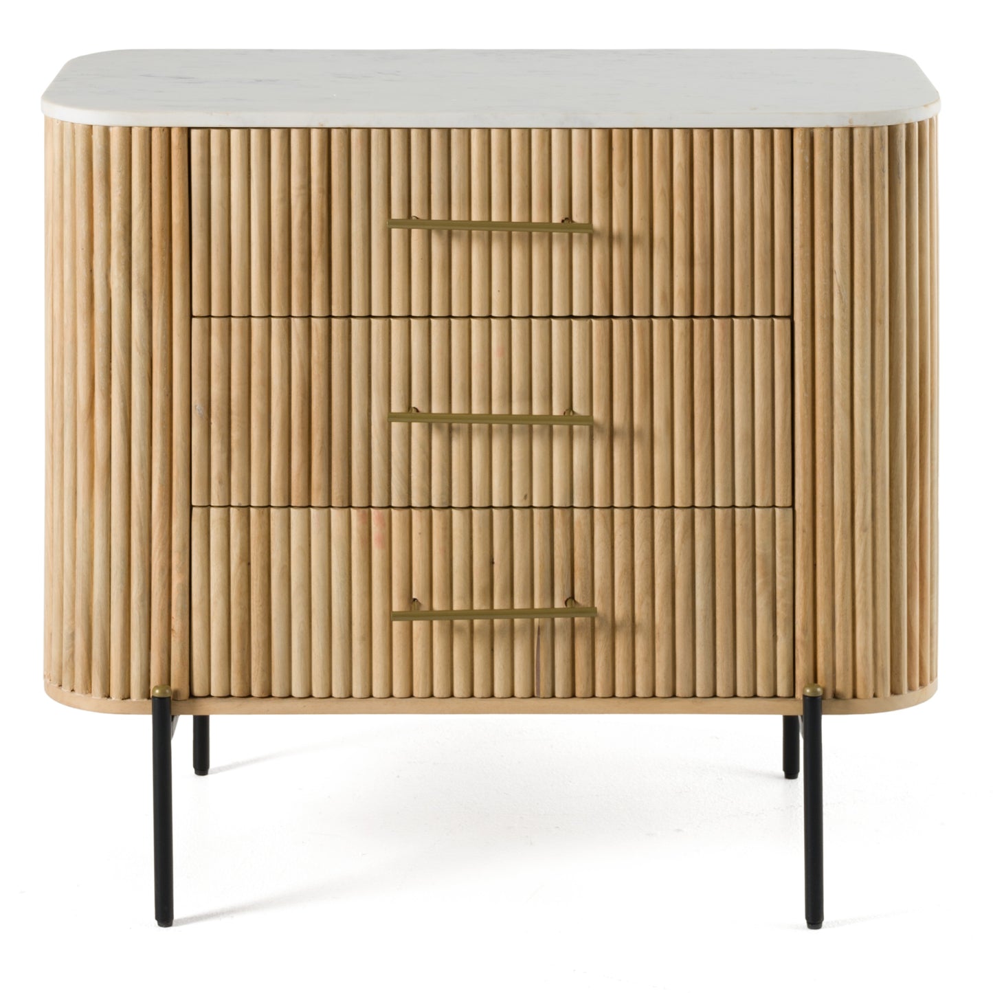 Modrest Cambridge White Marble and Mango 3 Drawer Dresser