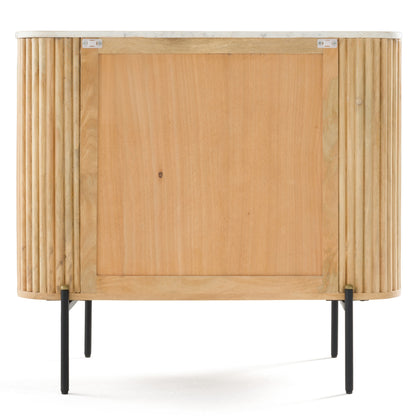 Modrest Cambridge White Marble and Mango 3 Drawer Dresser