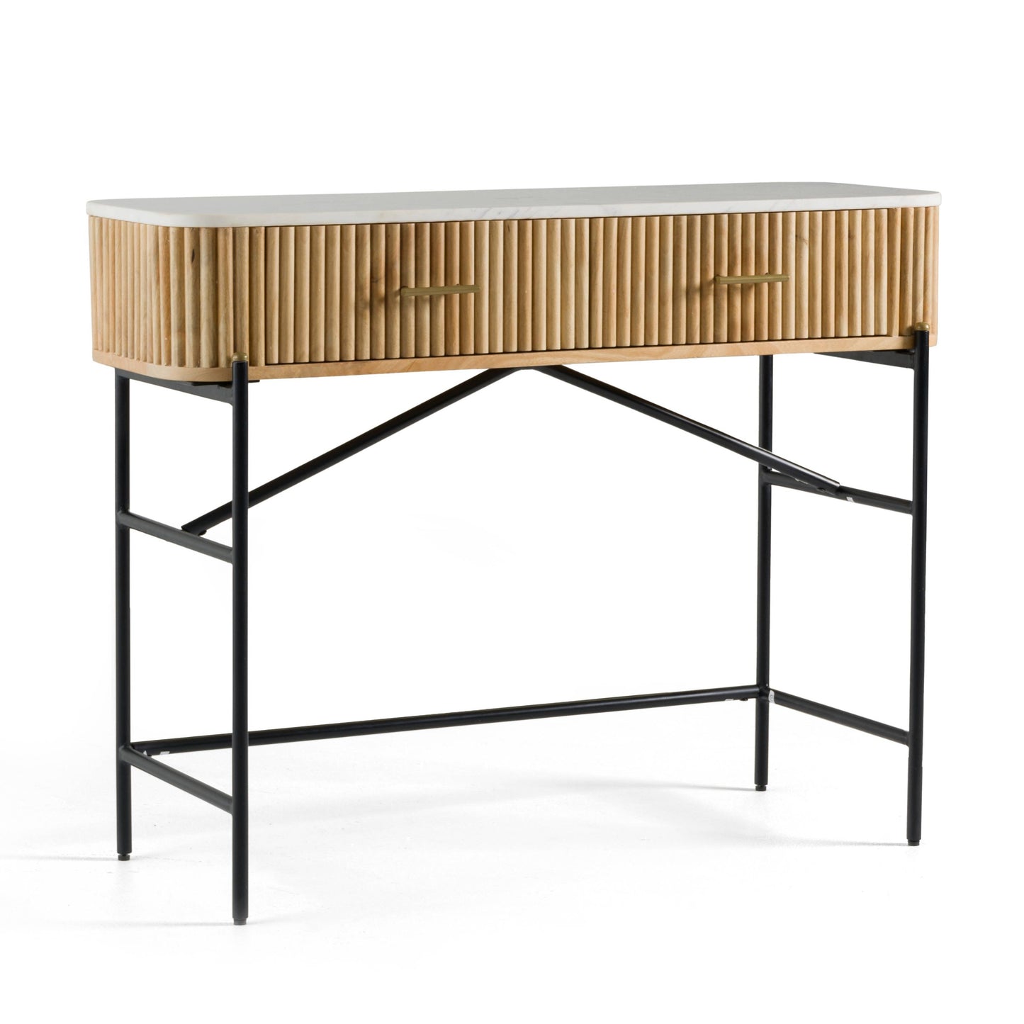 Modrest Cambridge White Marble and Mango Vanity Table