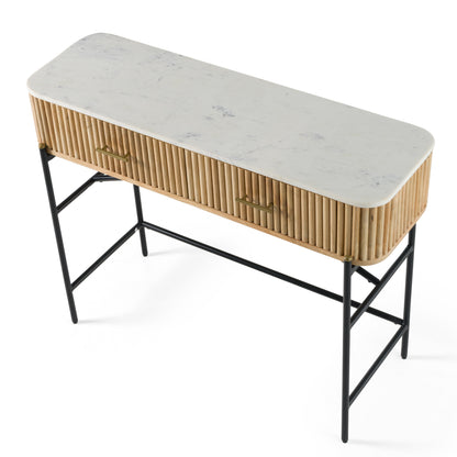 Modrest Cambridge White Marble and Mango Vanity Table