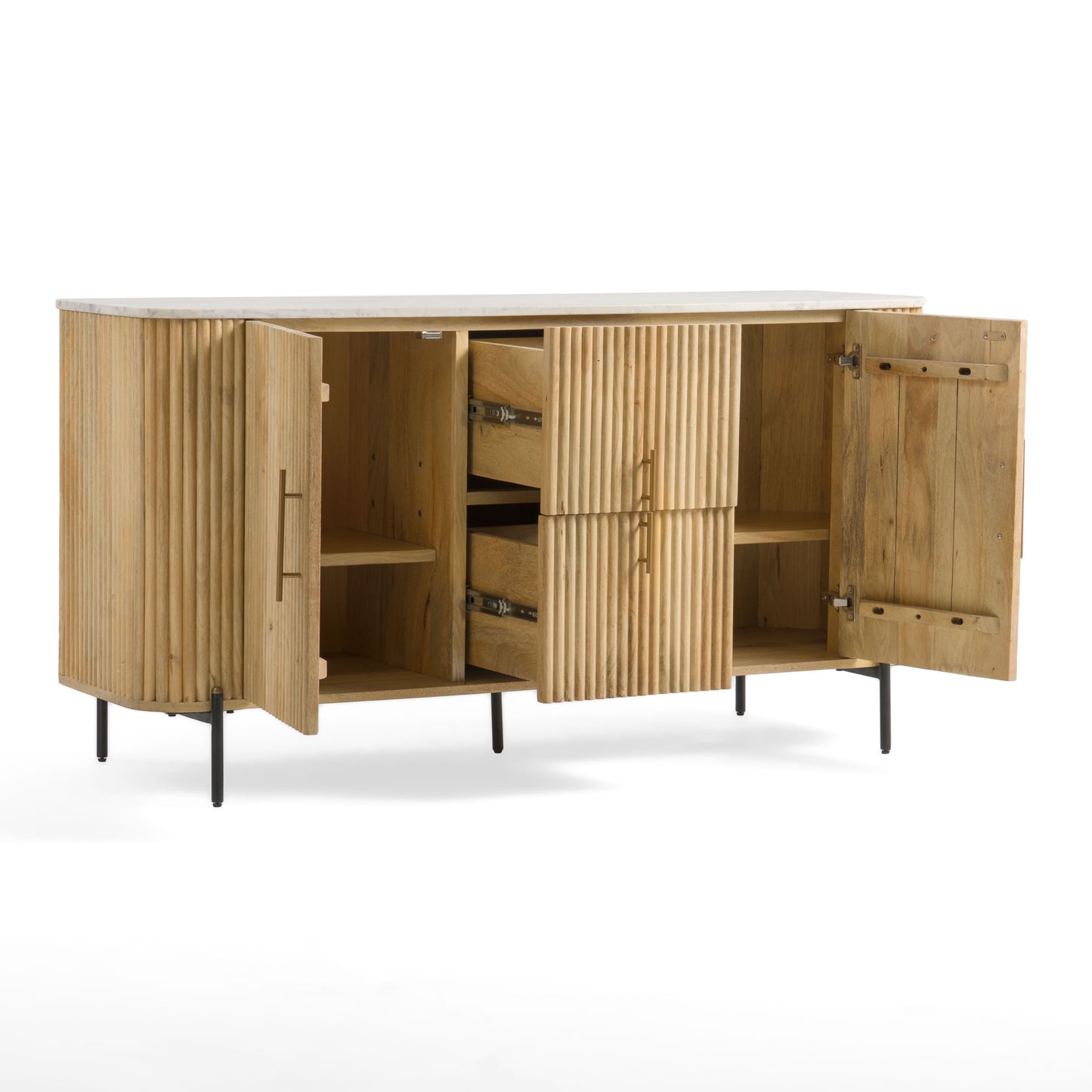 Modrest Cambridge White Marble and Mango Buffet