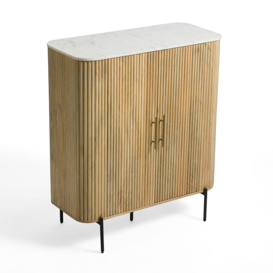 Modrest Cambridge White Marble and Mango Tall Buffet