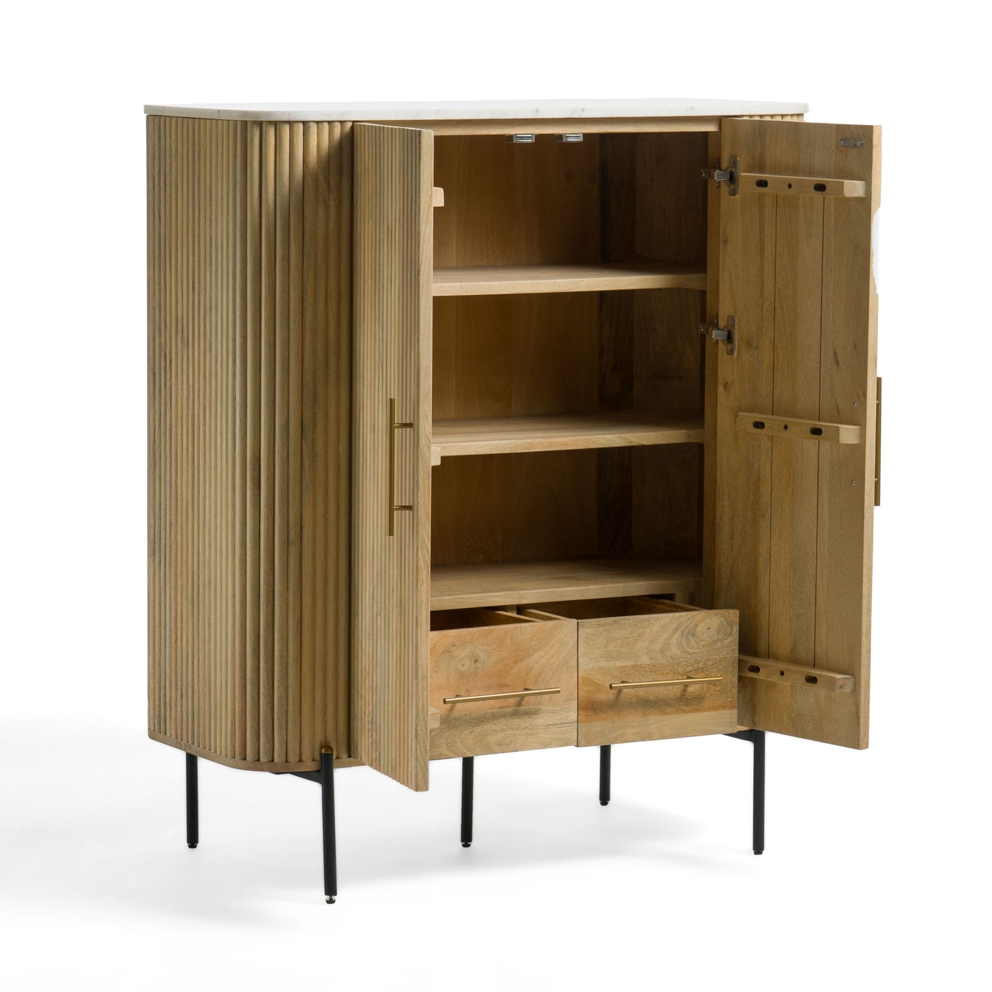 Modrest Cambridge White Marble and Mango Tall Buffet