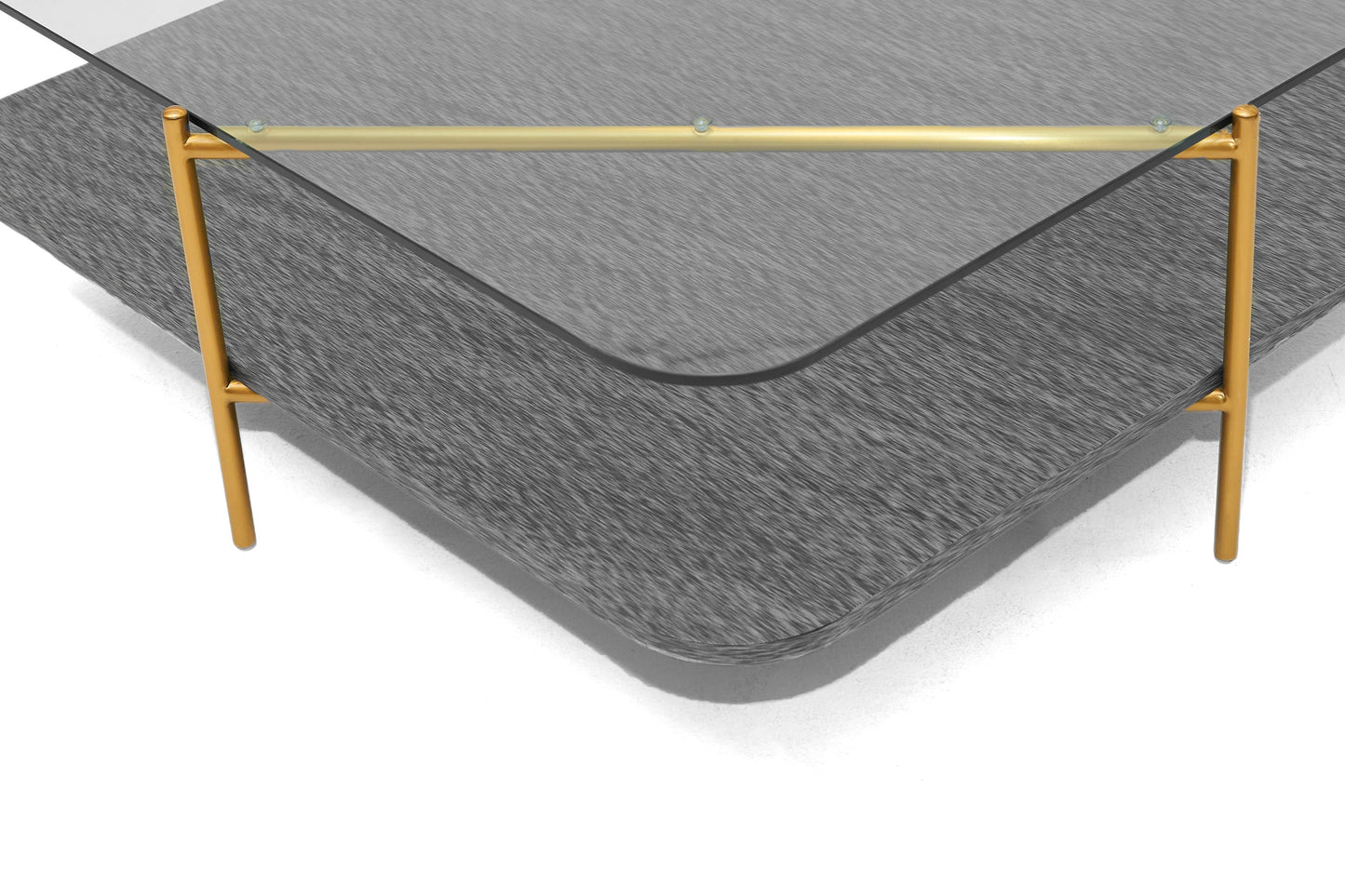 Modrest Cari Glam Gold Glass Coffee Table
