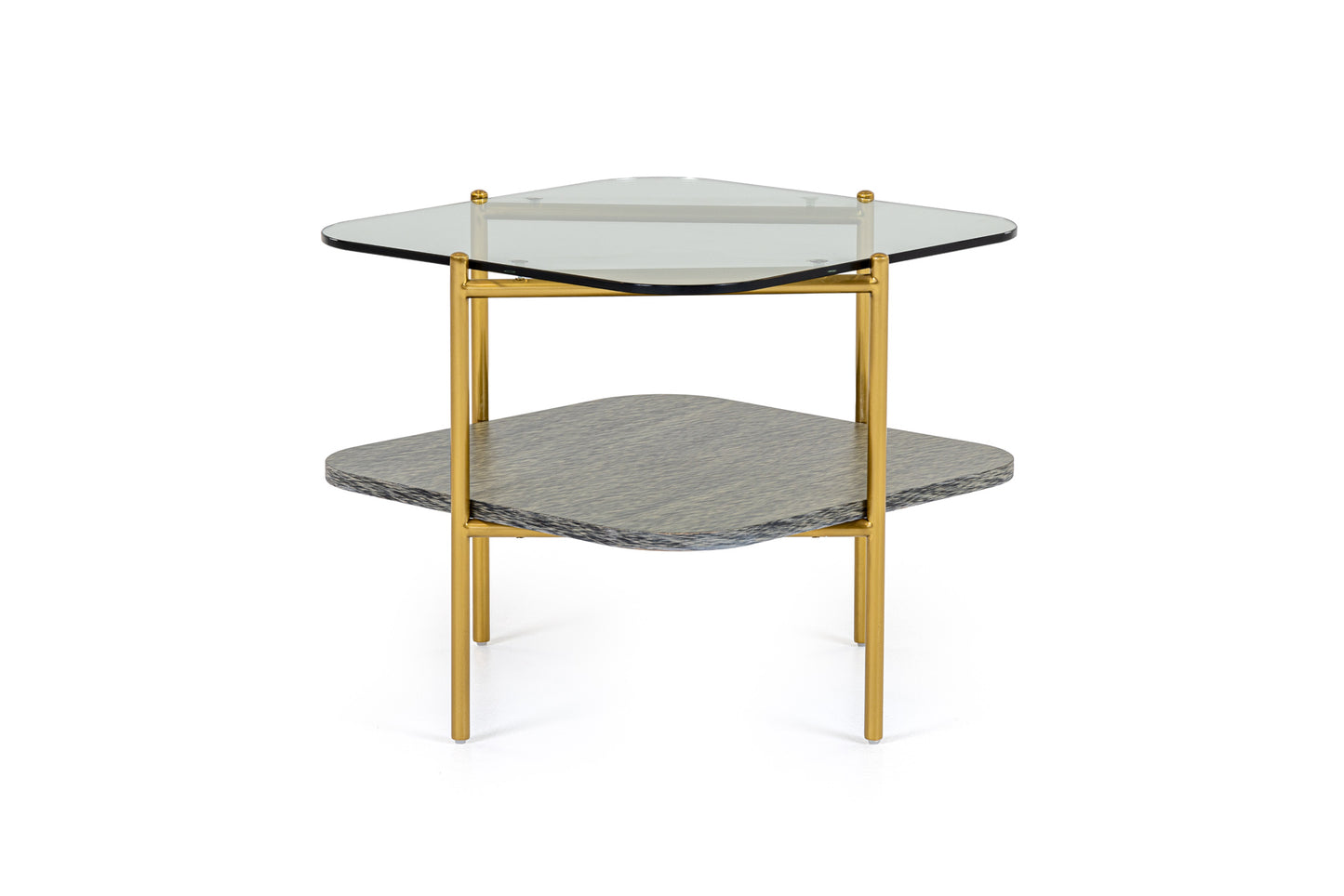 Modrest Cari Glam Gold Glass End Table