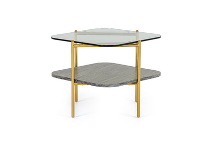 Modrest Cari Glam Gold Glass End Table