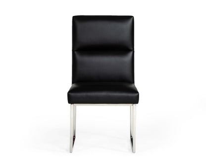 Carla Modern Black Leatherette Dining Chair