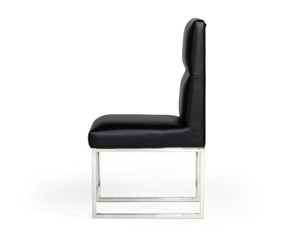 Carla Modern Black Leatherette Dining Chair