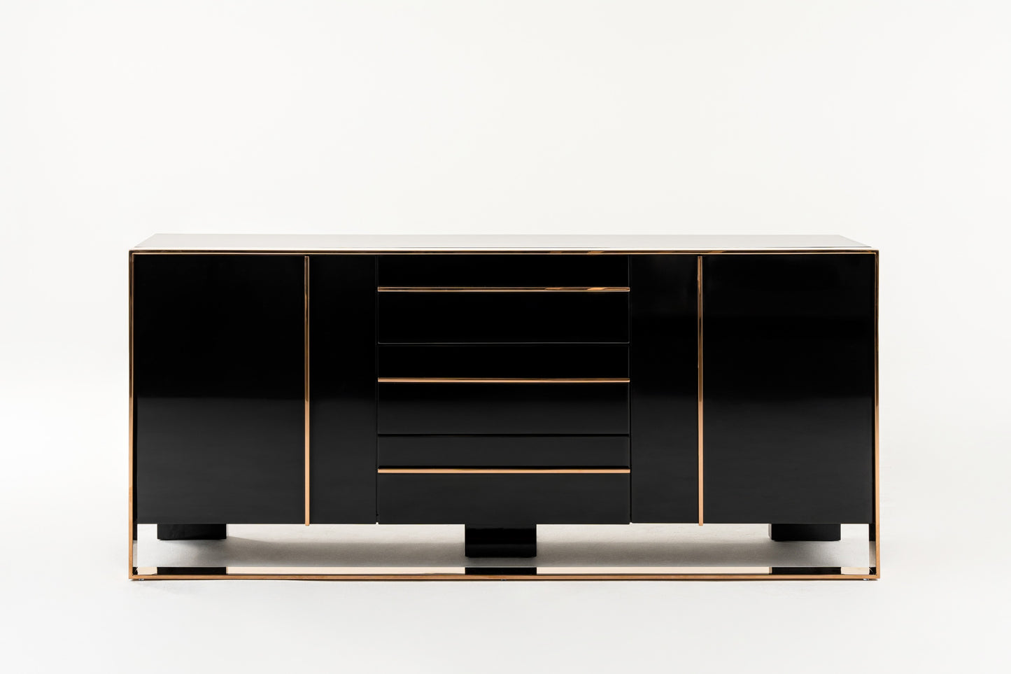 Nova Domus Cartier Modern Black and Rosegold Buffet