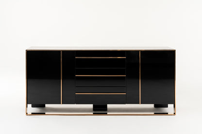 Nova Domus Cartier Modern Black and Rosegold Buffet