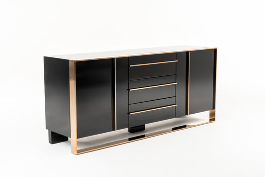 Nova Domus Cartier Modern Black and Rosegold Buffet