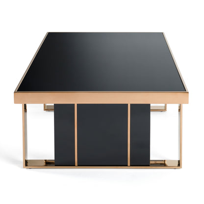 Nova Domus Cartier Modern Black and Rosegold Coffee Table