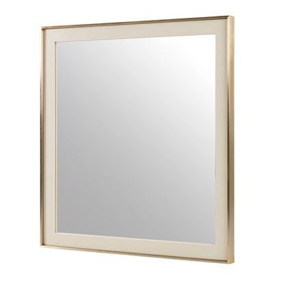 Nova Domus Cartier Modern Beige Shagreen Brushed Brass Mirror