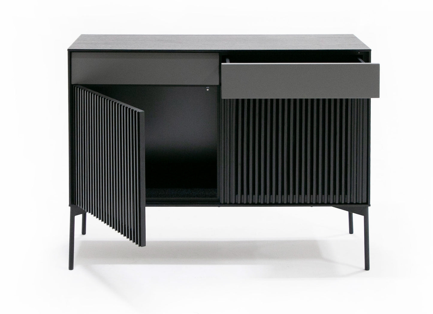 Modrest Casper Modern Mid Century Black Oak Buffet