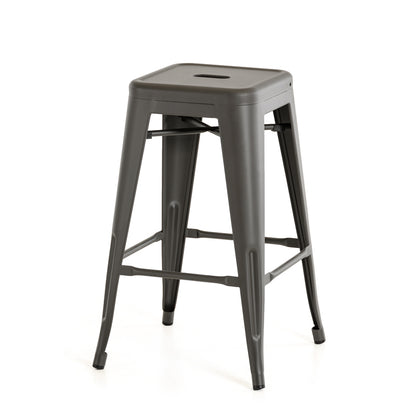 Dink Modern Grey Metal Bar Stool (Set of 4)