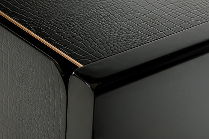 Talin Modern Black Crocodile and Rosegold Buffet
