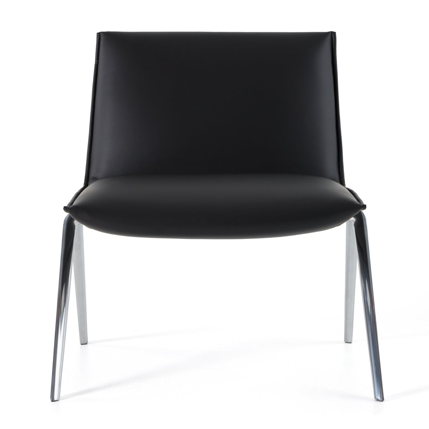 Modrest Cedric Modern Black Vegan Leather Accent Chair