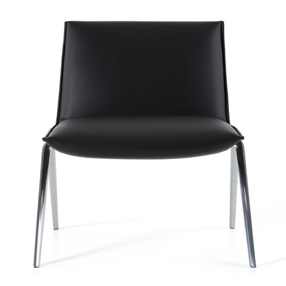 Modrest Cedric Modern Black Vegan Leather Accent Chair