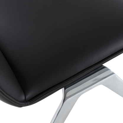 Modrest Cedric Modern Black Vegan Leather Accent Chair