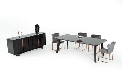 Modrest Chadwick Modern Ebony and Rosegold Dining Table