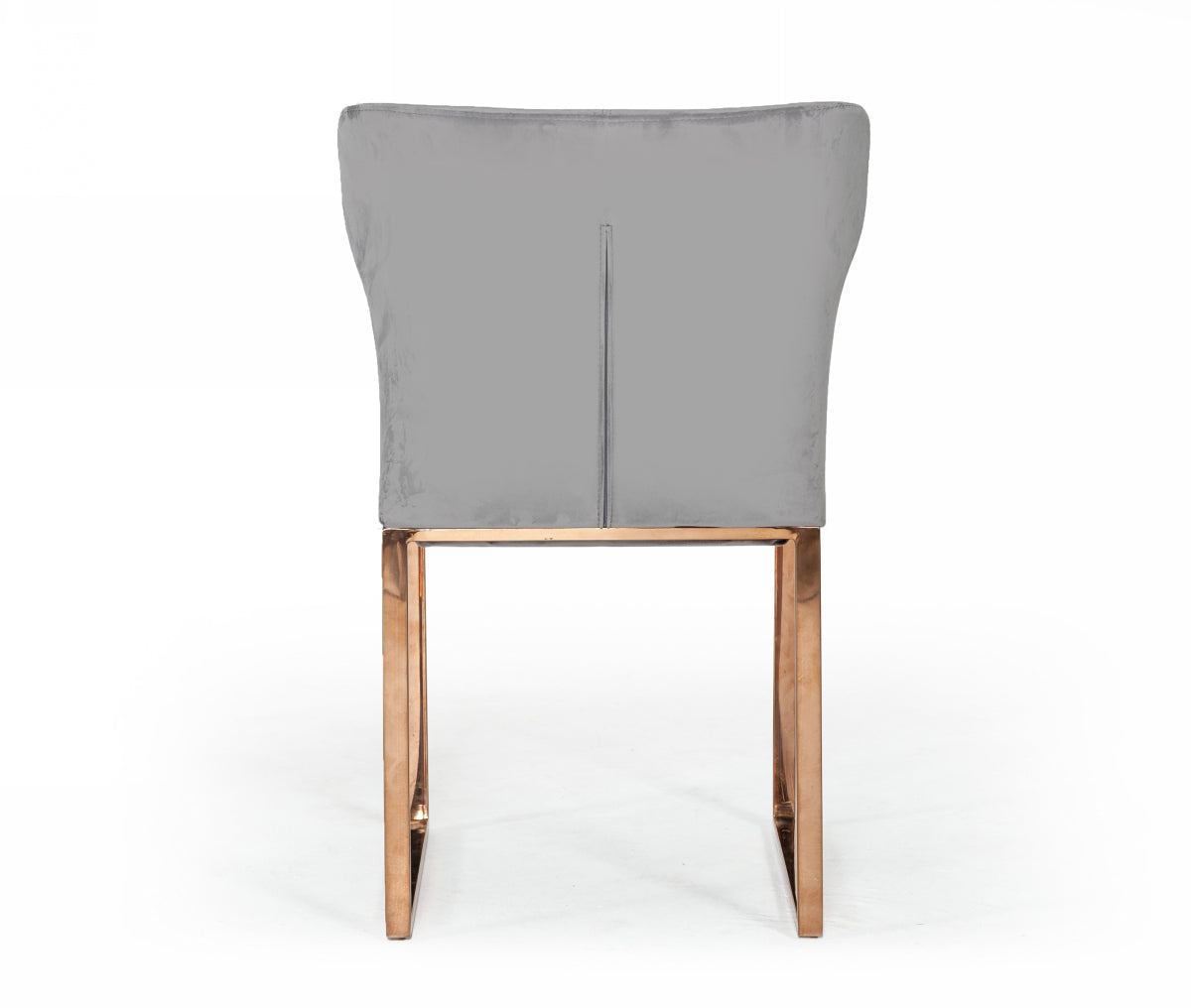 Modrest Chadwick Modern Grey Velvet and Rosegold Dining Chair