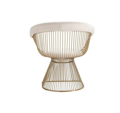 Modrest Chandler Modern Beige Velvet and Gold Dining Chair