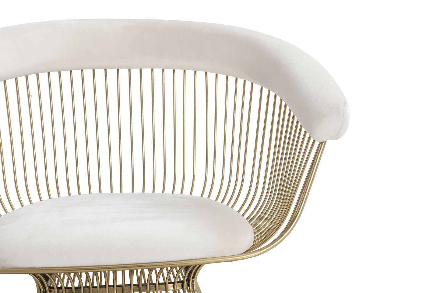 Modrest Chandler Modern Beige Velvet and Gold Dining Chair