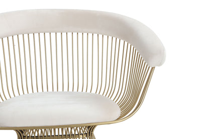 Modrest Chandler Modern Beige Velvet and Gold Dining Chair