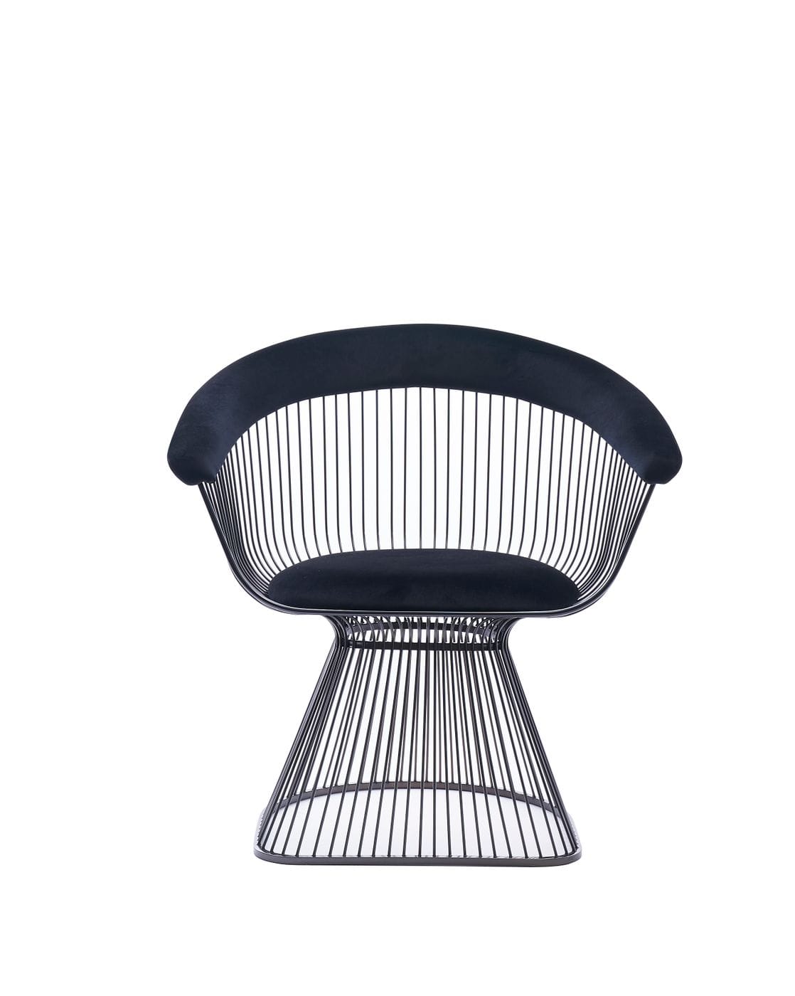 Modrest Chandler Modern Black Velvet and Black Stainless Steel Dining Chair