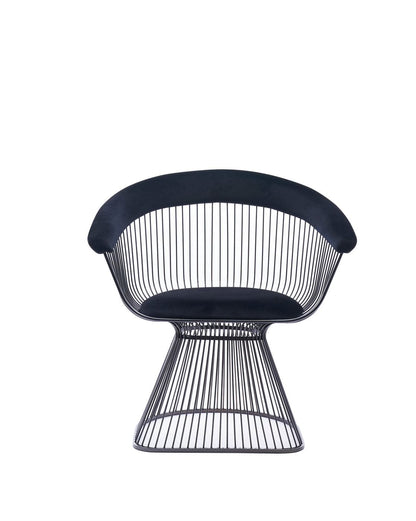 Modrest Chandler Modern Black Velvet and Black Stainless Steel Dining Chair