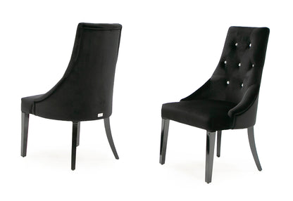 Charlotte Black Velour Dining Chair