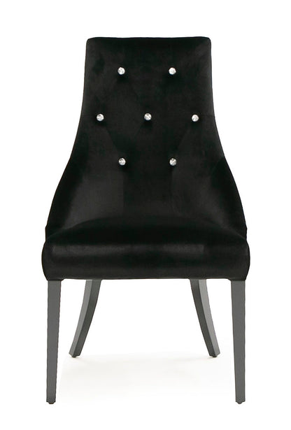 Charlotte Black Velour Dining Chair