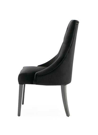 Charlotte Black Velour Dining Chair