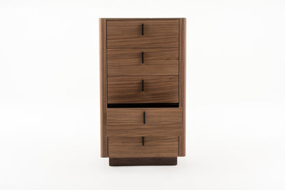 Modrest Chelton- Contemporary Walnut and White Ceramic Chest