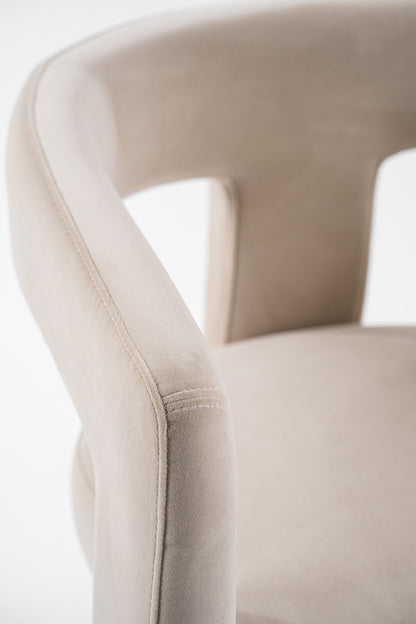 Modrest Cherish Modern Beige Fabric Dining Chair