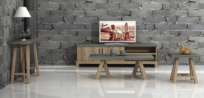 Modrest Civic Modern Concrete and Acacia End Table