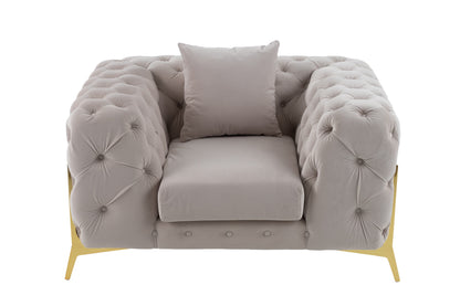 Divani Casa Clarice Transitional Light Beige Velvet Chair