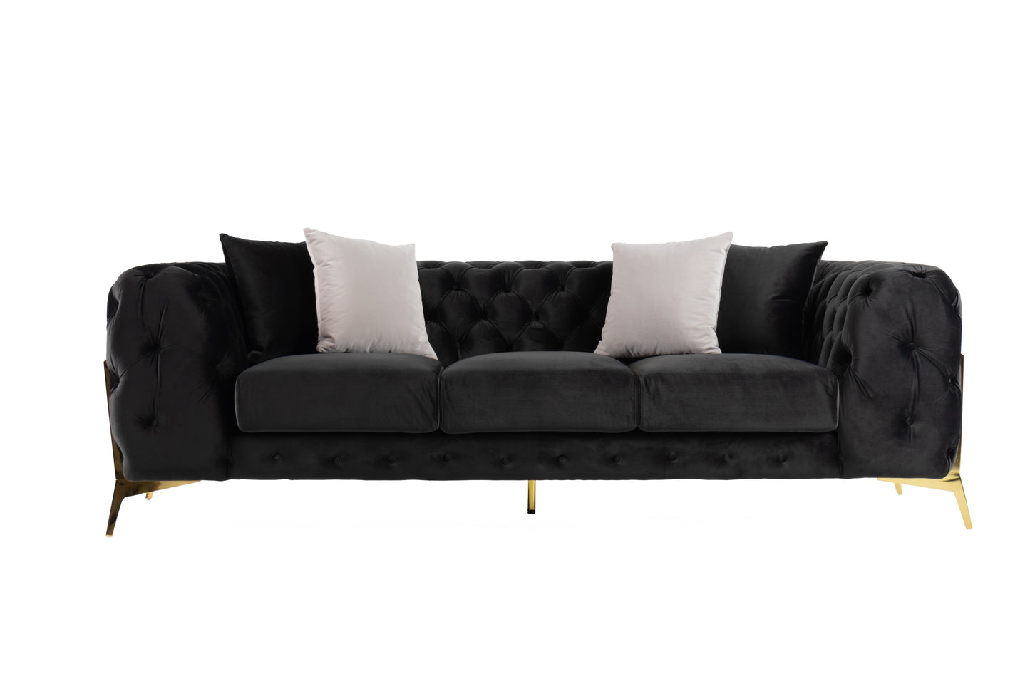 Divani Casa Clarice Transitional Black Velvet Sofa