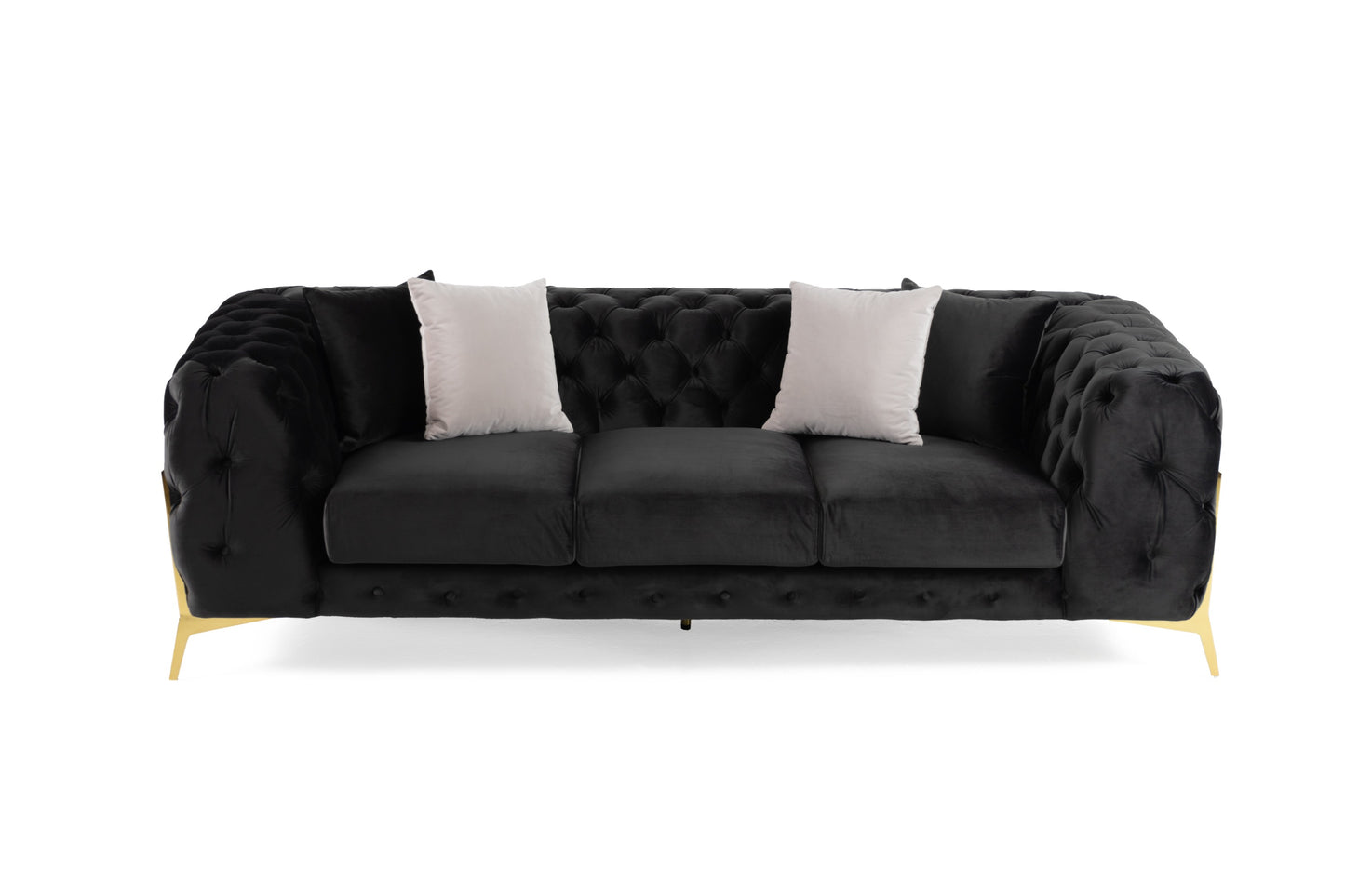 Divani Casa Clarice Transitional Black Velvet Sofa