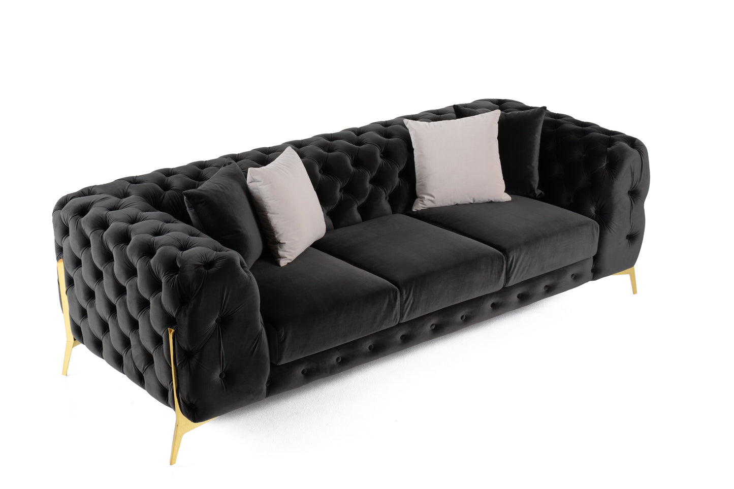 Divani Casa Clarice Transitional Black Velvet Sofa