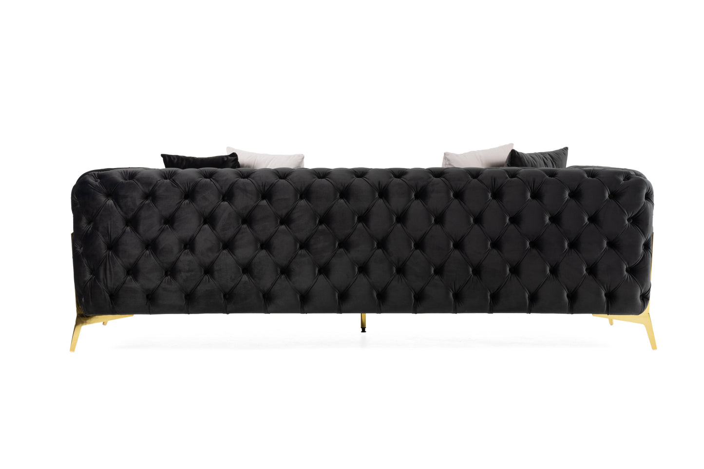 Divani Casa Clarice Transitional Black Velvet Sofa