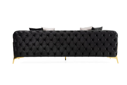Divani Casa Clarice Transitional Black Velvet Sofa